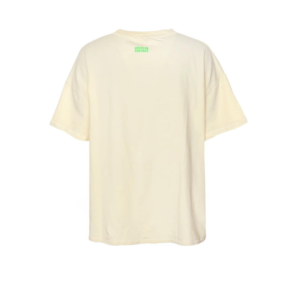 American vintage Groen Logo Oversized T-Shirt Beige Heren