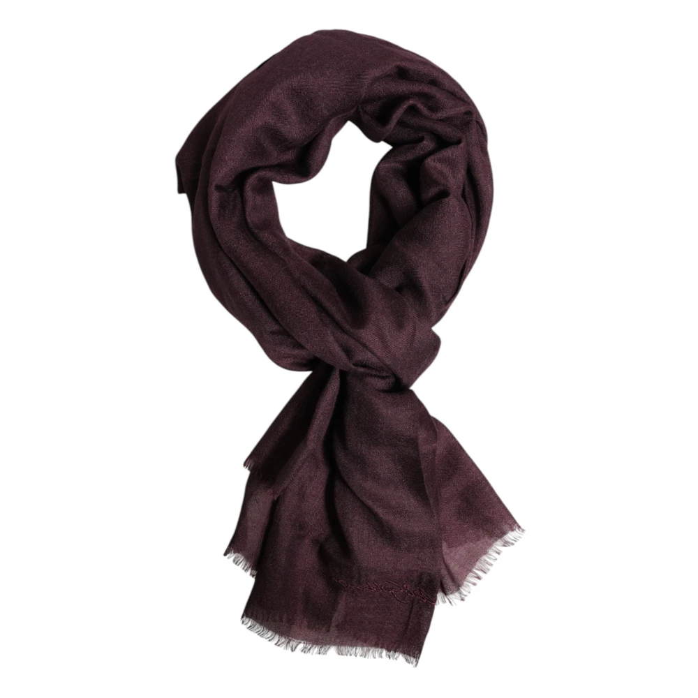 Dolce & Gabbana Unisex Brown Scarves, One Size, Maroon Cashmere Neck Warmer Wrap Scarf