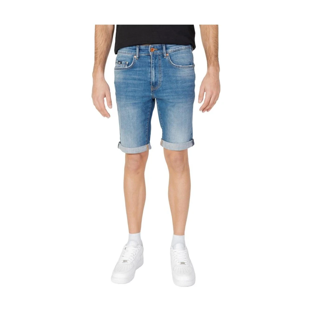 Gas Men's Blue Denim Shorts, W31, Cotton Bermuda Shorts