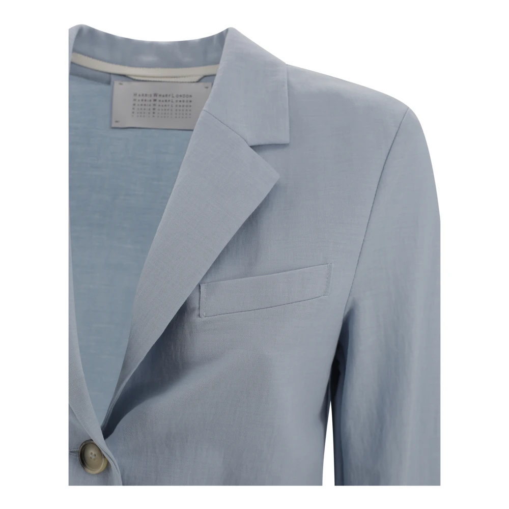 Harris Wharf London Lichtbruine Blazer met Knoopsluiting Blue Dames