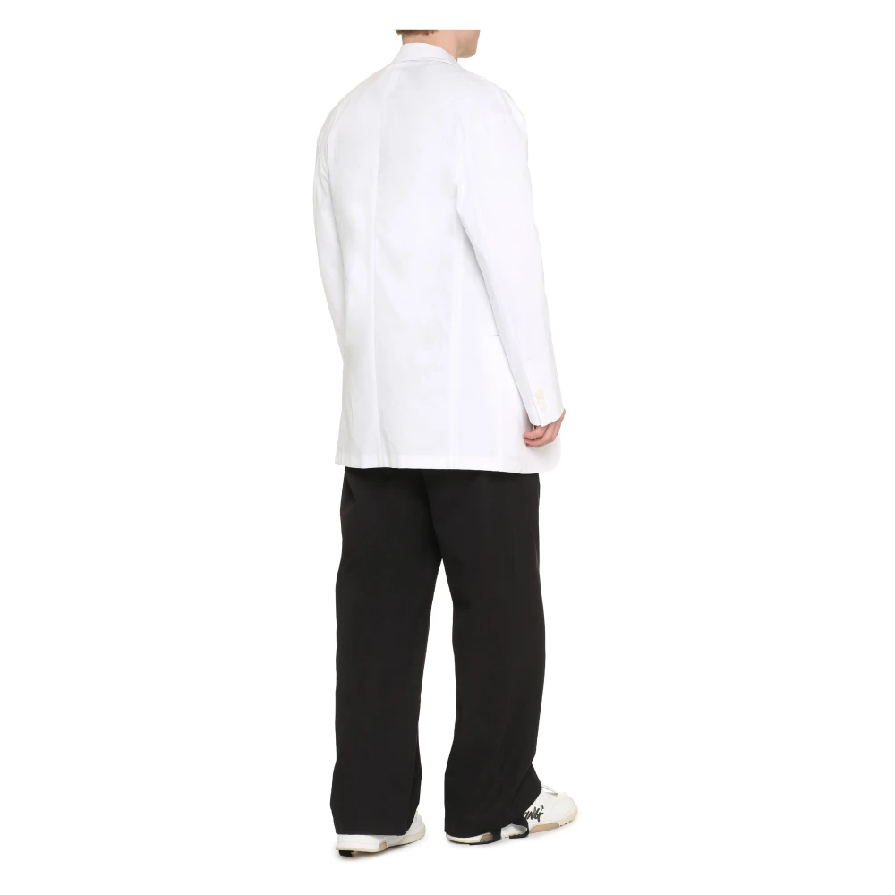 Dolce & Gabbana Katoenen reverskraagjas White Heren