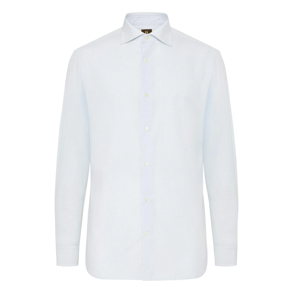 Boggi Milano Regular Fit Overhemd van Getailleerd Katoenen Poplin Blue Heren