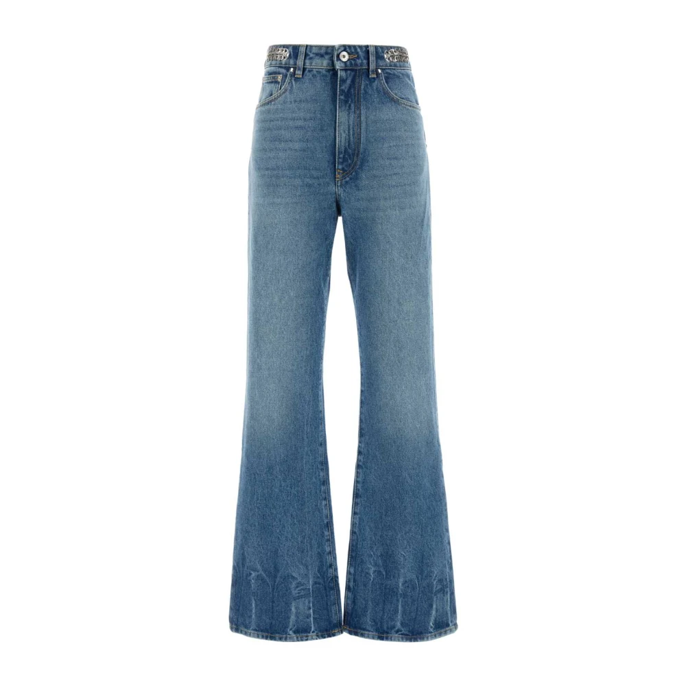 Rabanne Women's Blue Embellished Jeans - Flare Jeans - W26 - Jeans