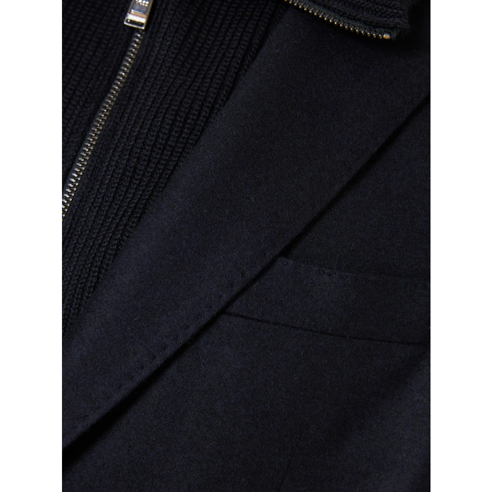 Hugo Boss Wollen jas met 2 knopen Blue Heren