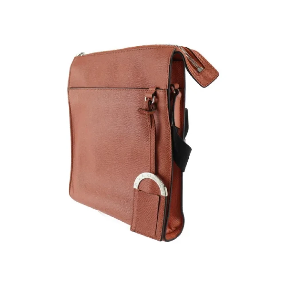 Bvlgari Vintage Pre-owned Leather shoulder-bags Orange Dames