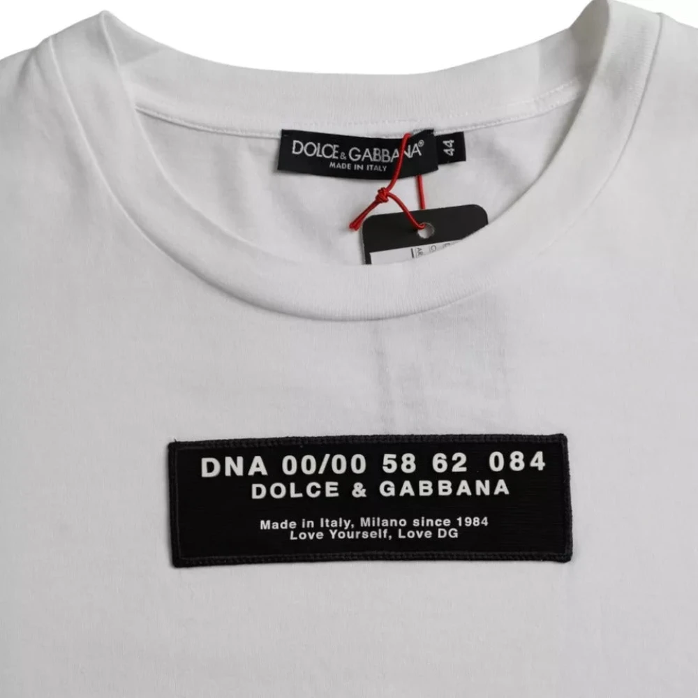 Dolce & Gabbana Casual T-shirt met DG Applique White Heren