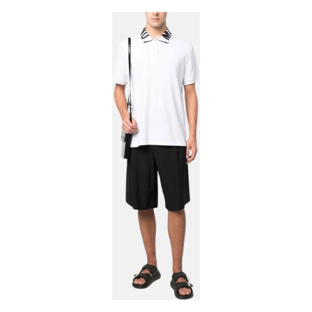 Moschino Logo Polo T-shirts en Polos Wit White Heren