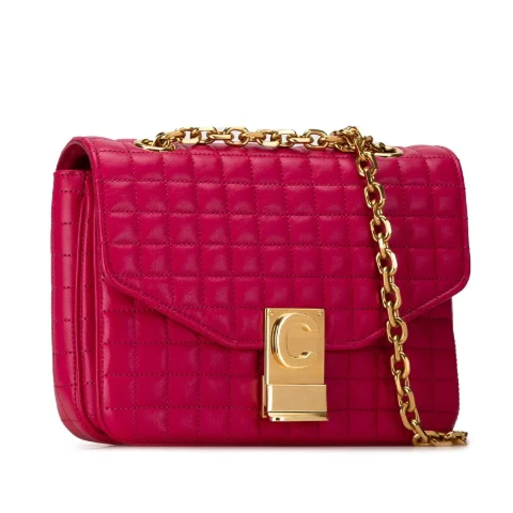 Celine Vintage Pre-owned Leather celine-bags Pink Dames
