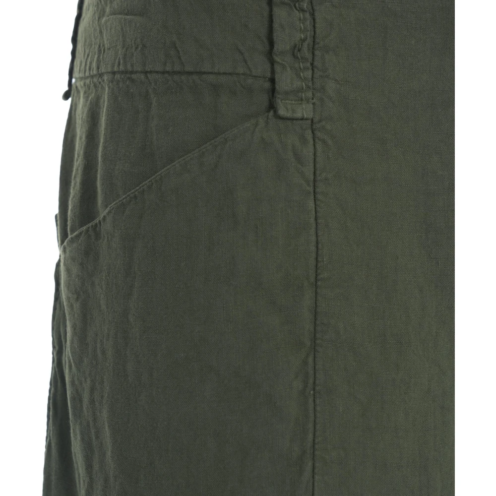 Transit Groene Linnen Wijde Pijp Broek Green Heren