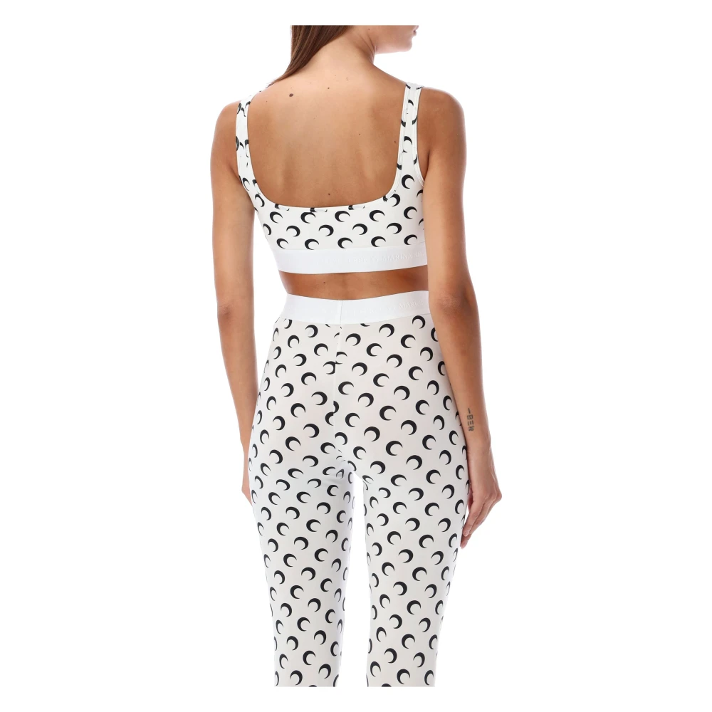 Marine Serre Maan Allover Sport BH White Dames