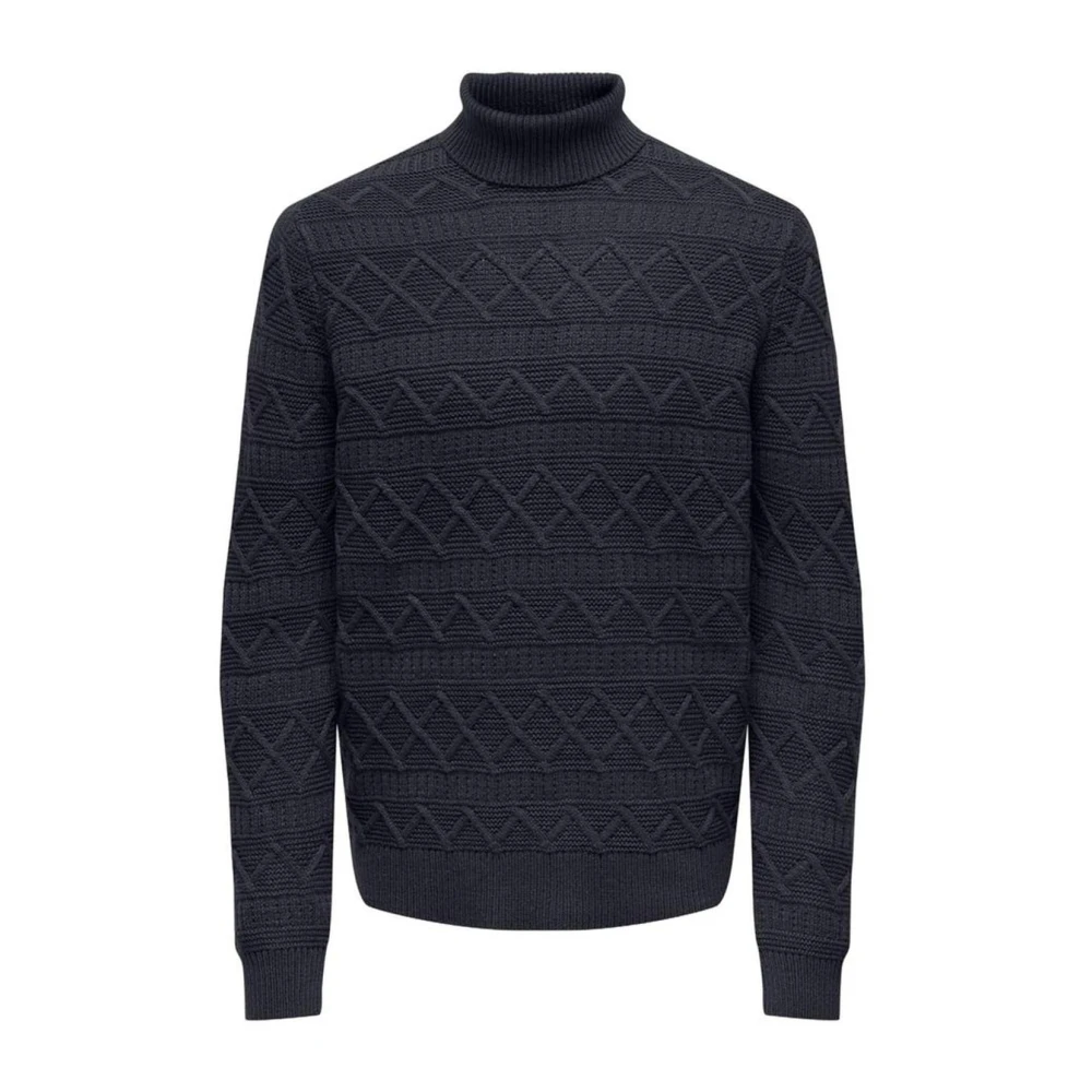 Only & Sons Gezellige katoenmix trui voor mannen Blue Heren