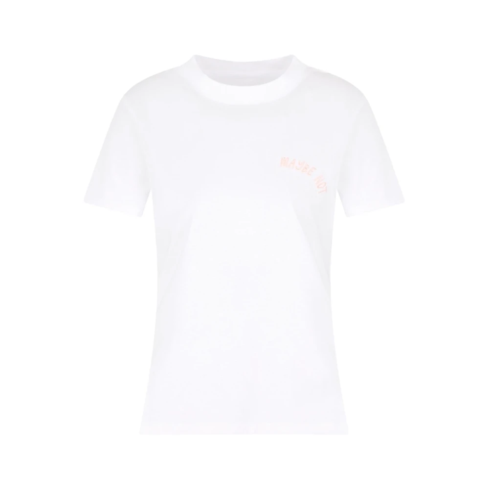 Armani Exchange Women's White Embroidered Crew Neck T-Shirt - T-Shirts - Xs - Tops