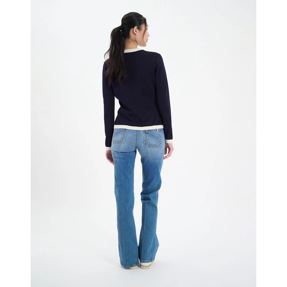 Ines De La Fressange Paris Corentin vest in marineblauw zijde en katoen Blue Dames