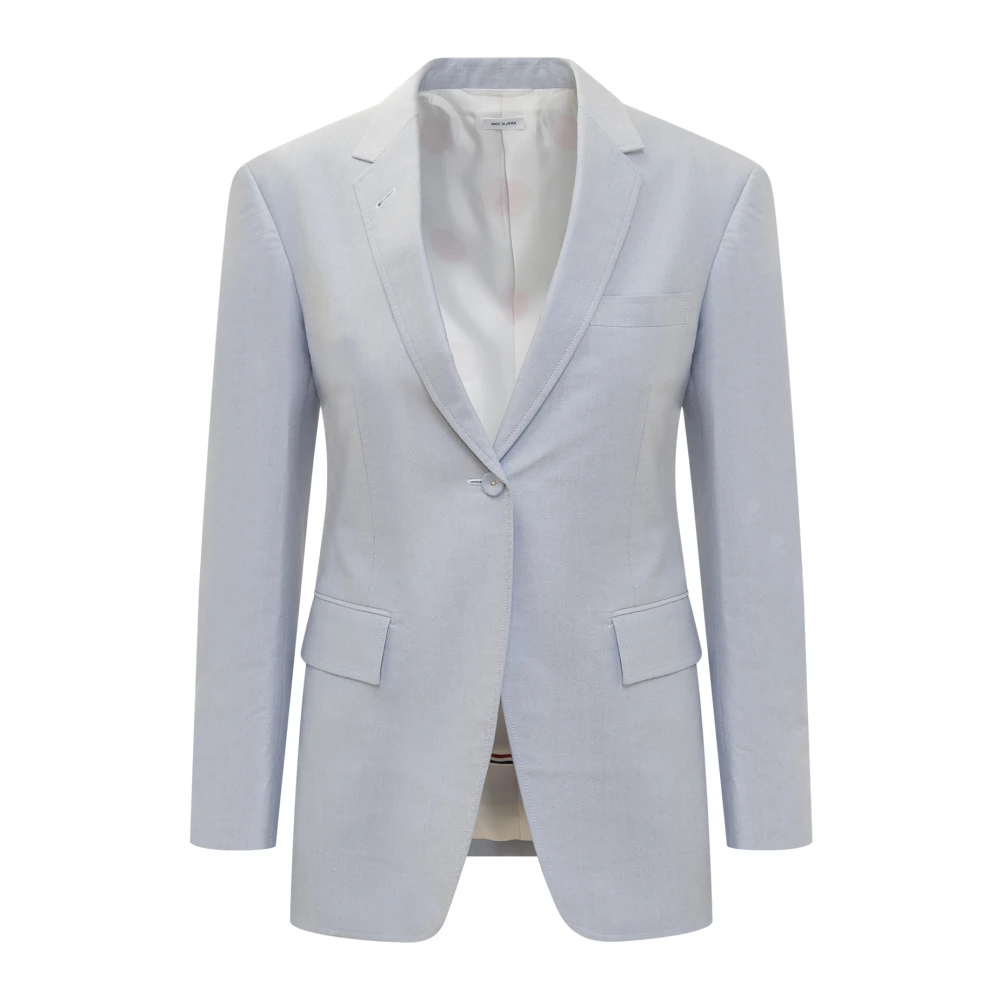 Thom Browne Elegante V-hals Blazer met Zakken Blue Dames