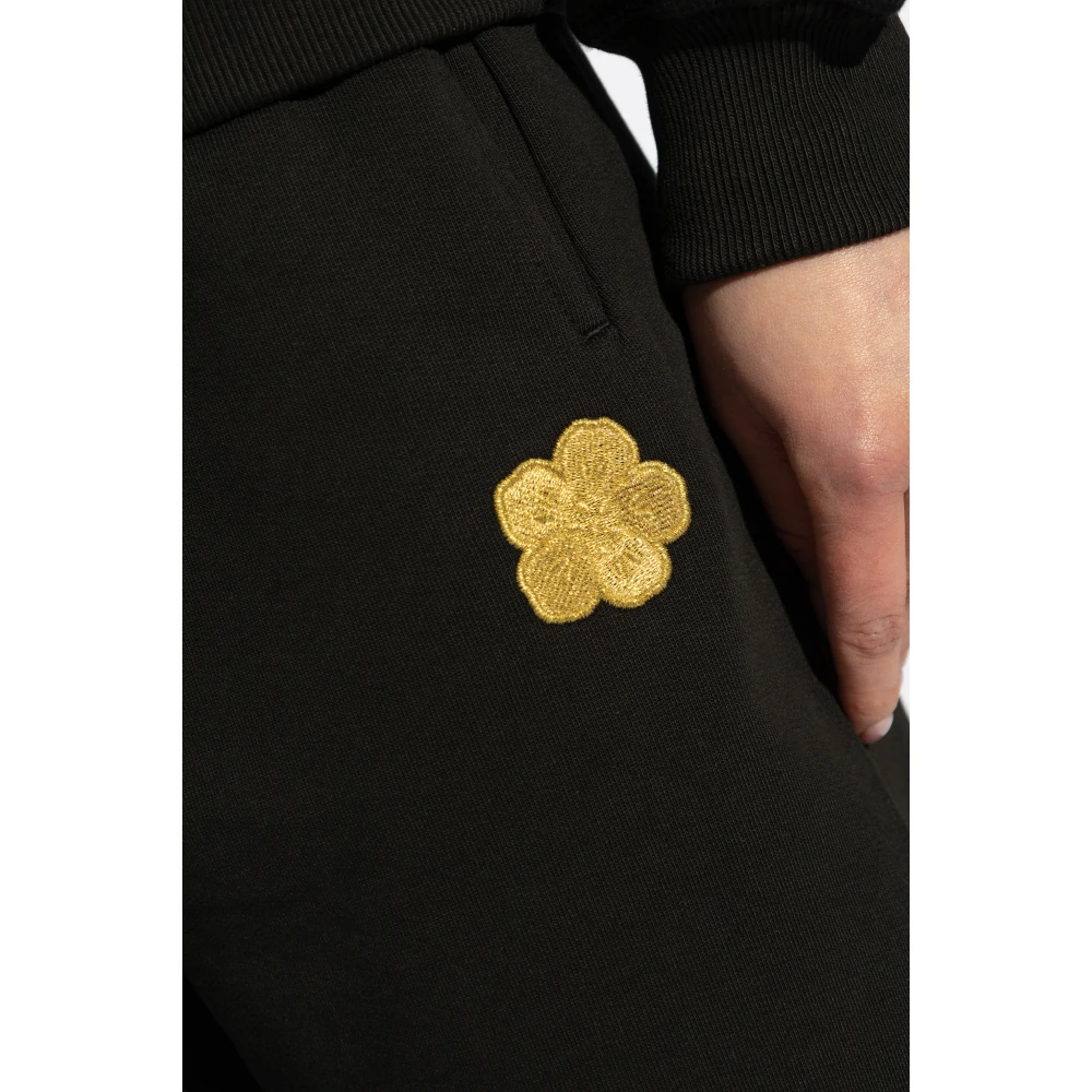 Kenzo Sweatpants met geborduurd logo Black Dames