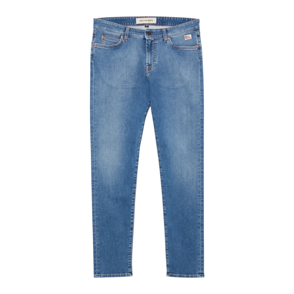 Roy Roger's Denim Gebreide Broek Real Wash Blue Heren