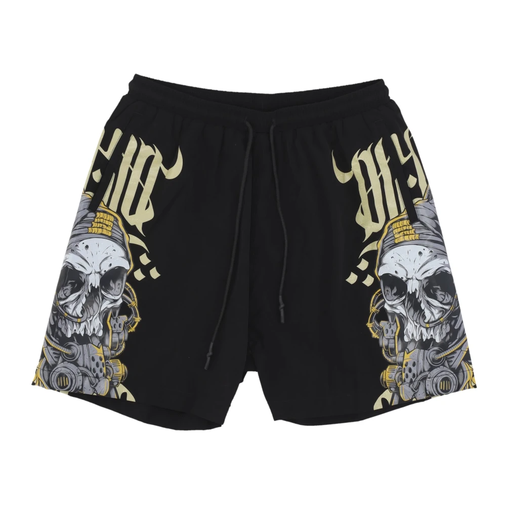 Dolly Noire Zwarte Skull Swimshorts met Mesh Black Heren