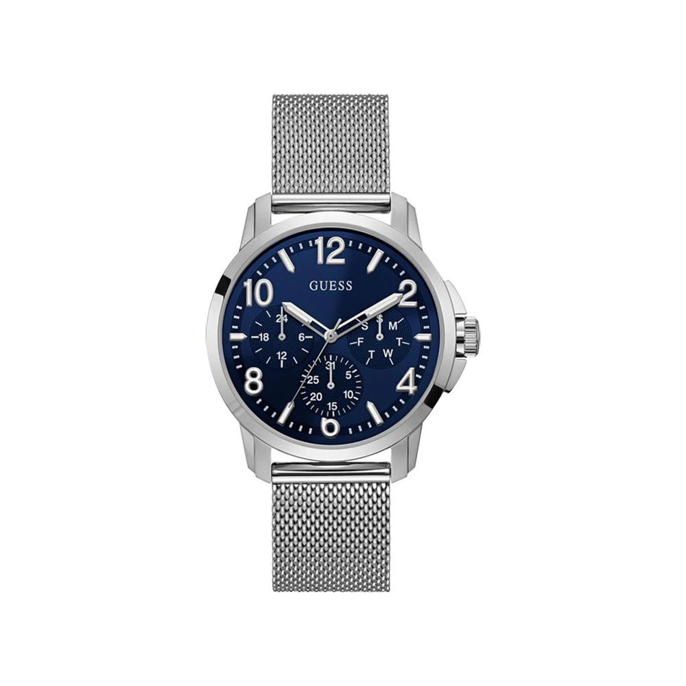 Guess Men's Gray Silver Steel Analog Quartz Watch