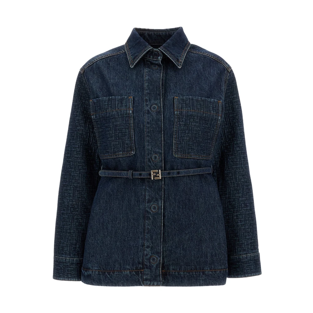 Fendi Women's Blue Denim Jackets, 2XS, Go-To Jacket