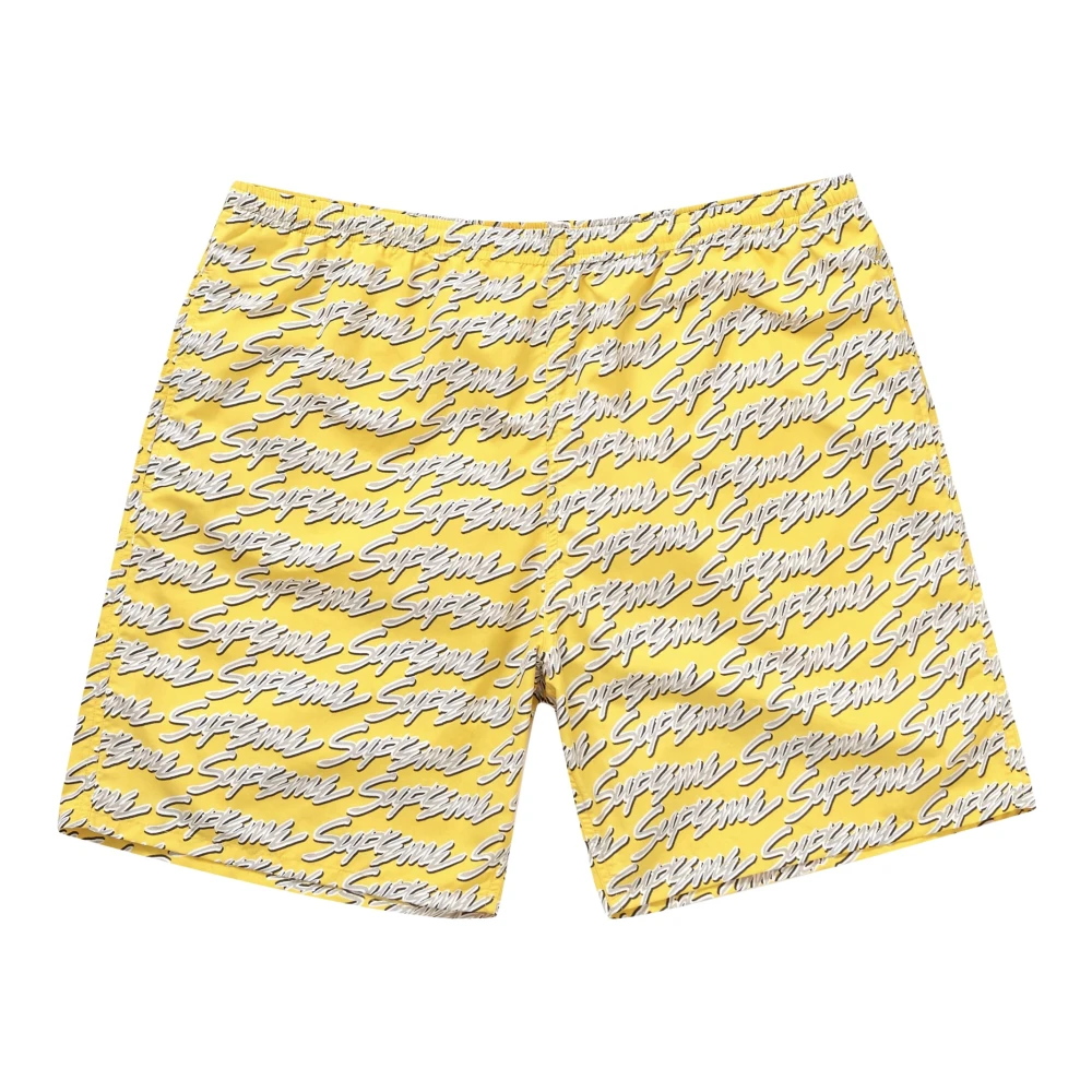 Supreme Signature Script Logo Water Short Yellow Heren