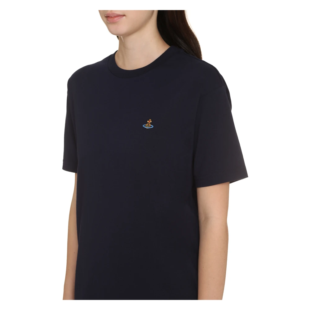 Vivienne Westwood Geribbelde katoenen T-shirt Blue Dames