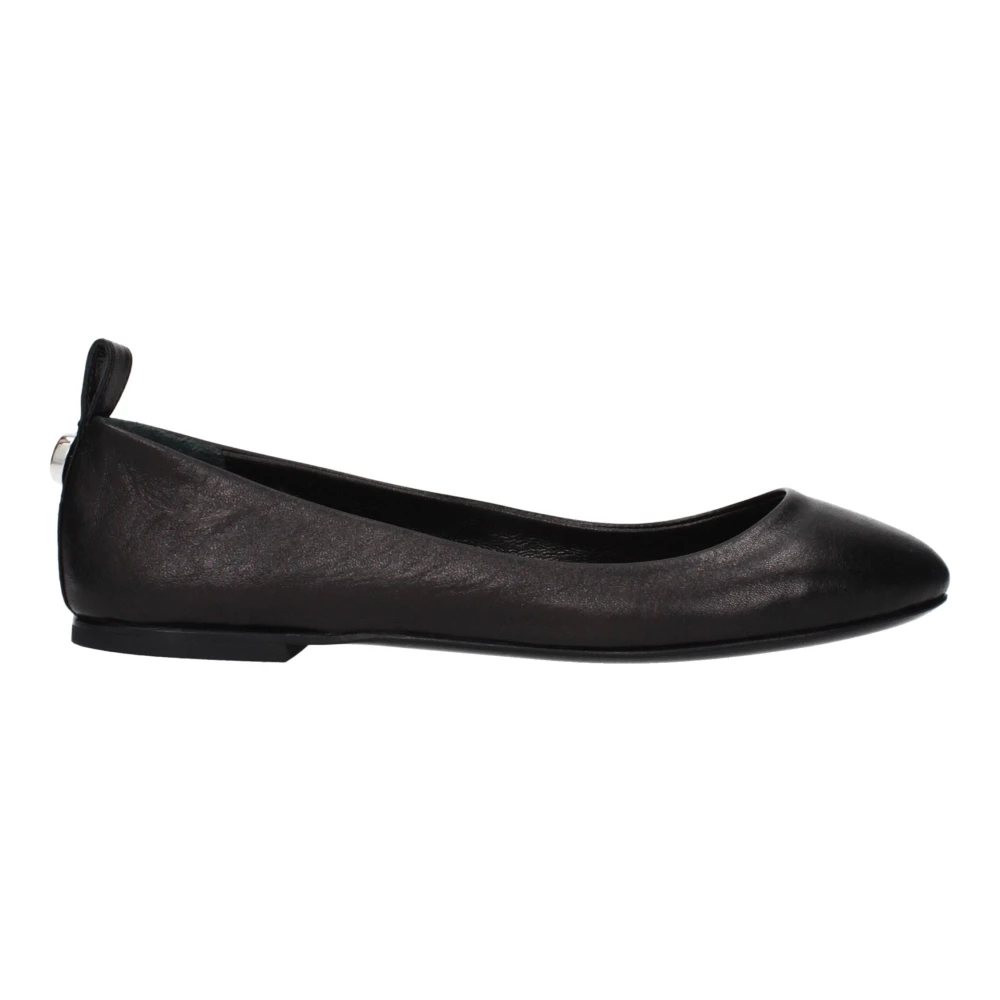 The Attico Women's Black Ballerina Shoes, 3 Uk, Leather Ballet Flats