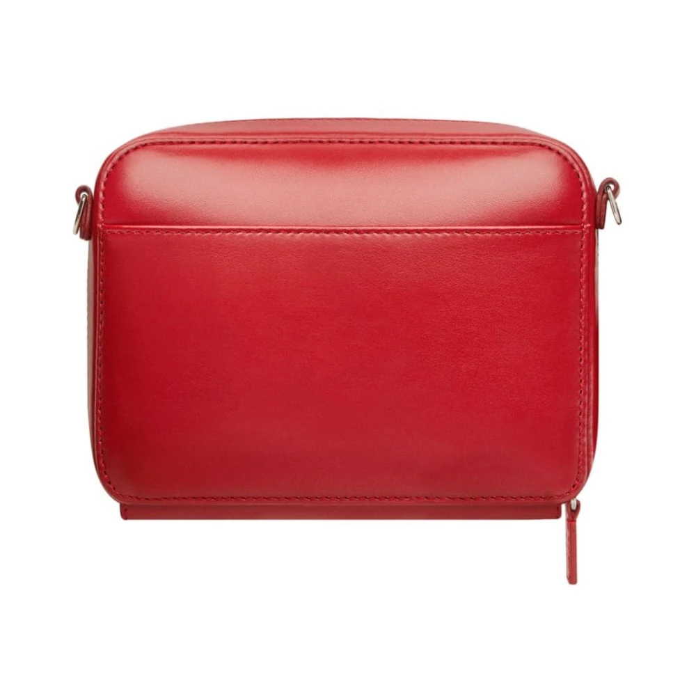 Courrèges Robijnrode Leren Schoudertas Red Dames