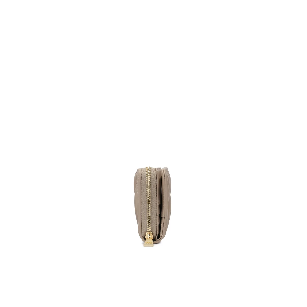 Kazar Leren grote ritsportemonnee in taupe kleur Beige Dames