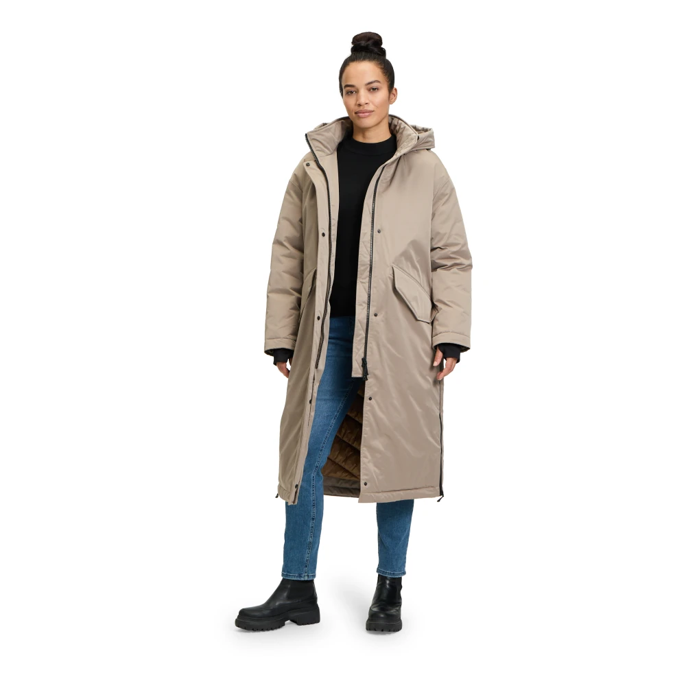 Amber & June Stijlvolle Jassen voor Mannen Beige Dames