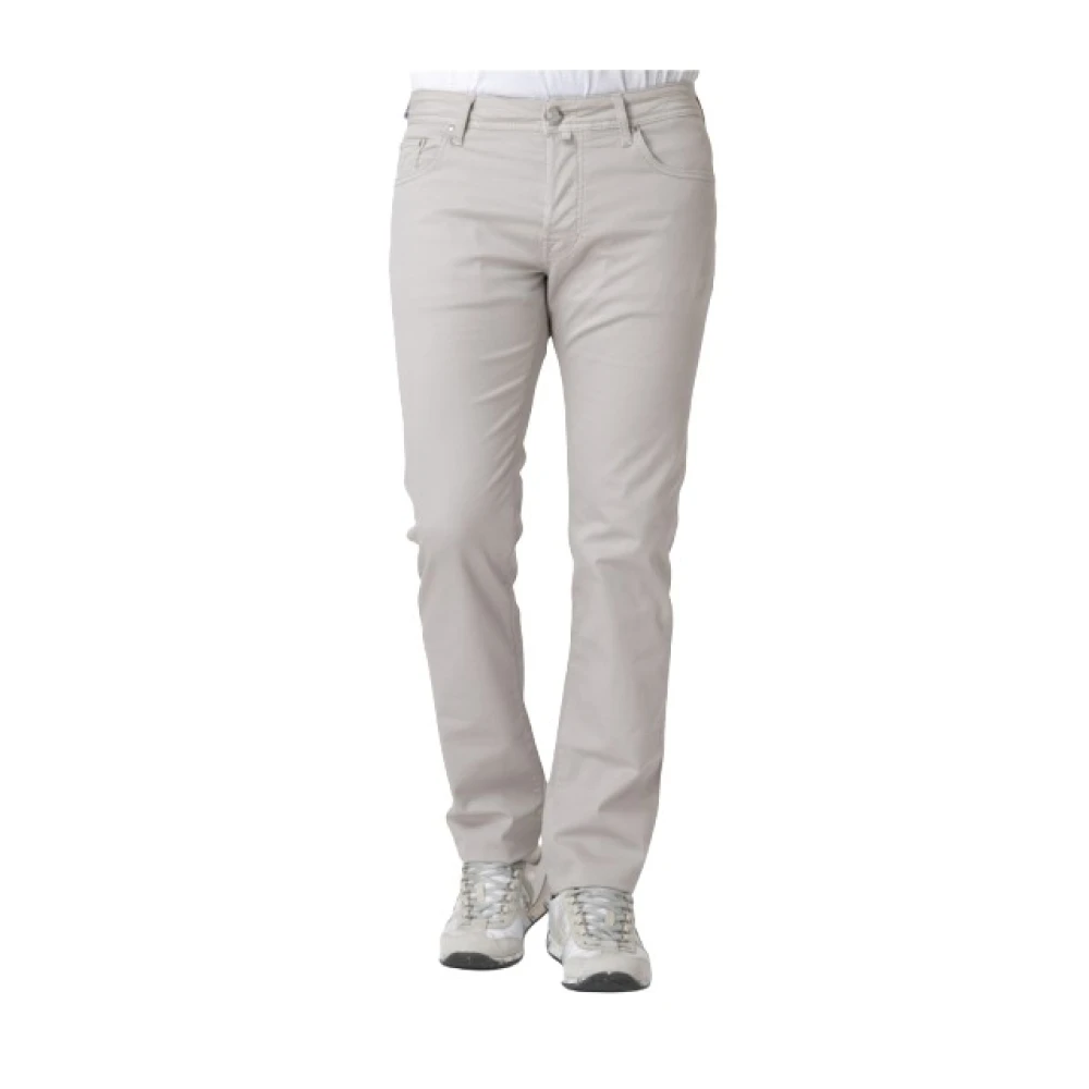 Jacob Cohën Beige Slim Bekväma Bard Jeans I Bomull