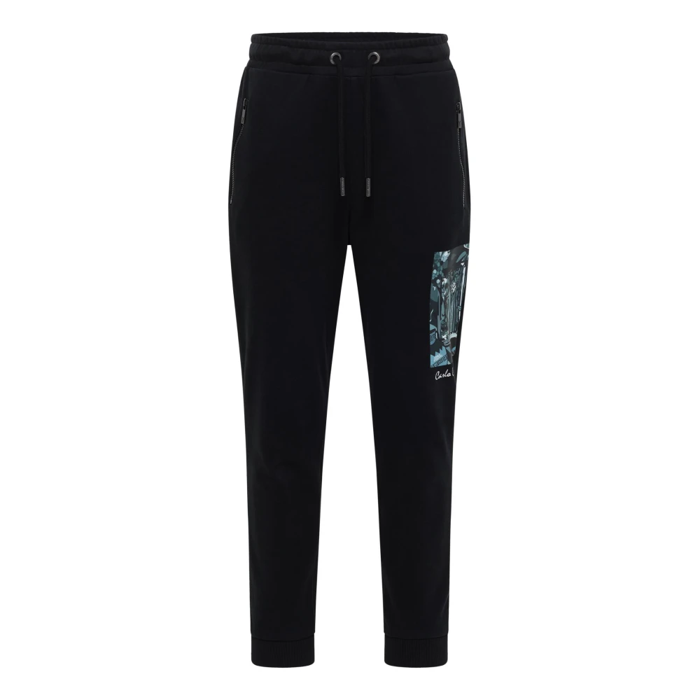 Carlo Colucci Men's Black Sweat Trousers - Sweatpants - L - Trousers