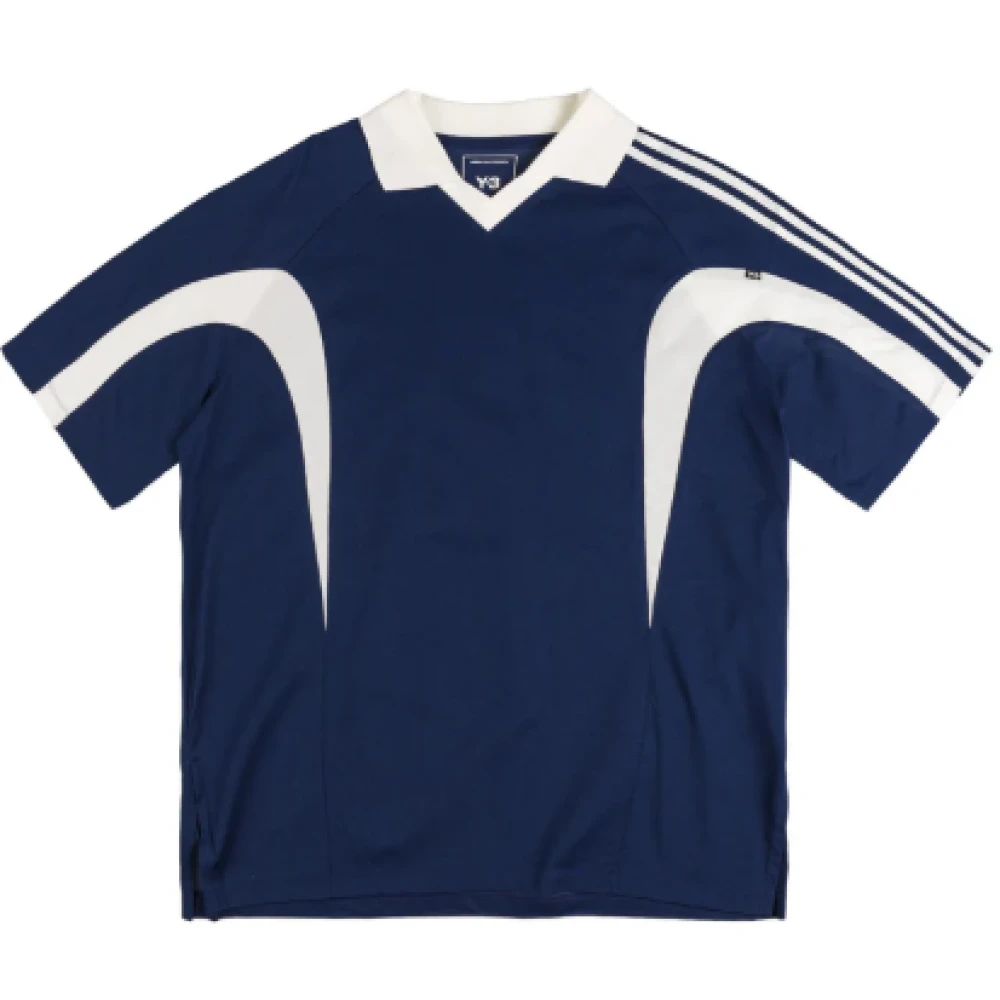 Y-3 Blauwe T-shirts en Polos SS Ctln Blue Heren