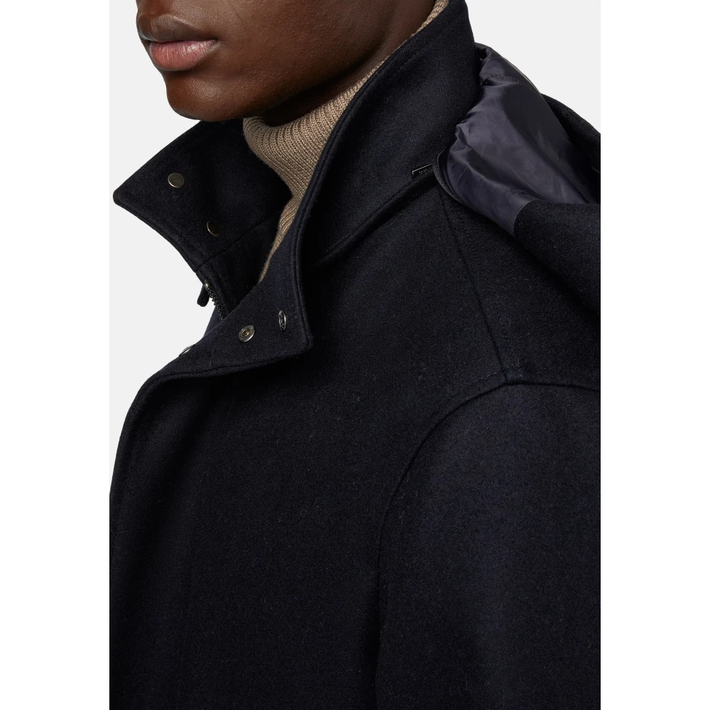 Boggi Milano Parka van Technische Wol Blue Heren
