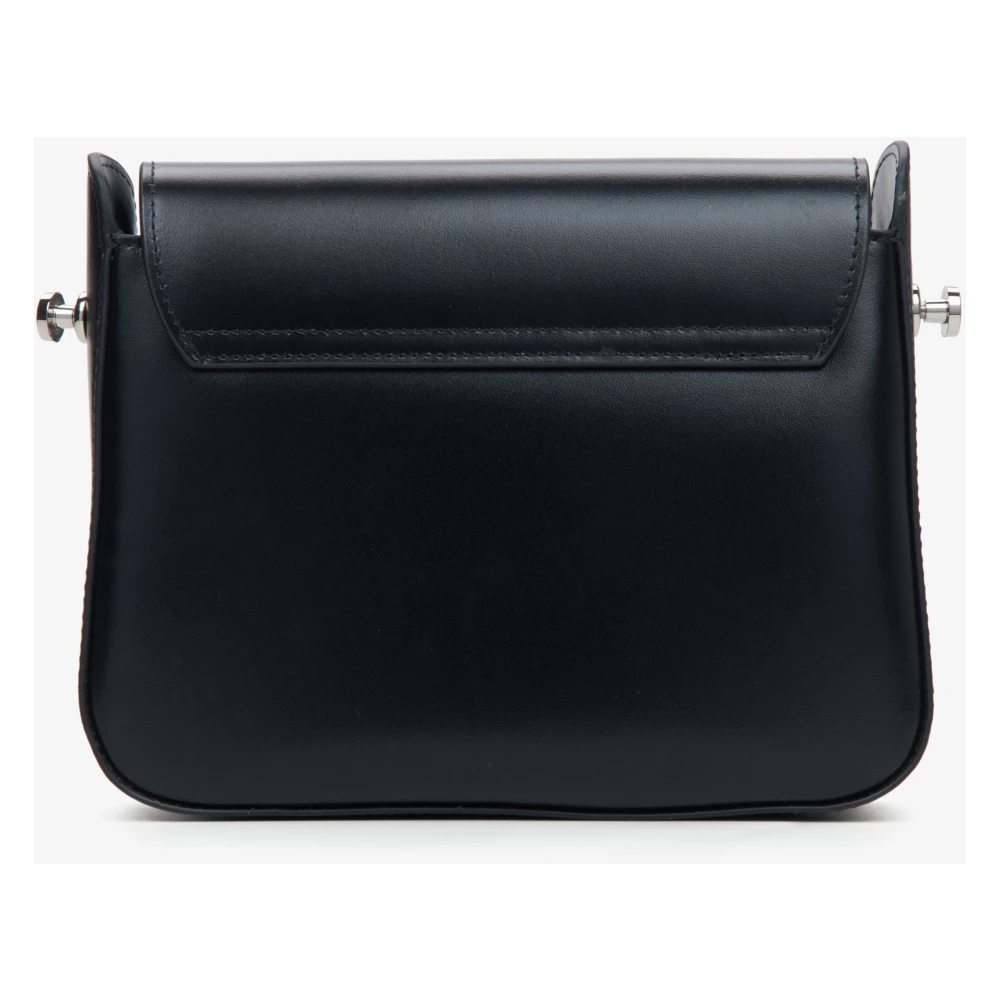 Estro Dames Zwarte Leren Schoudertas Er00115675 Black Dames