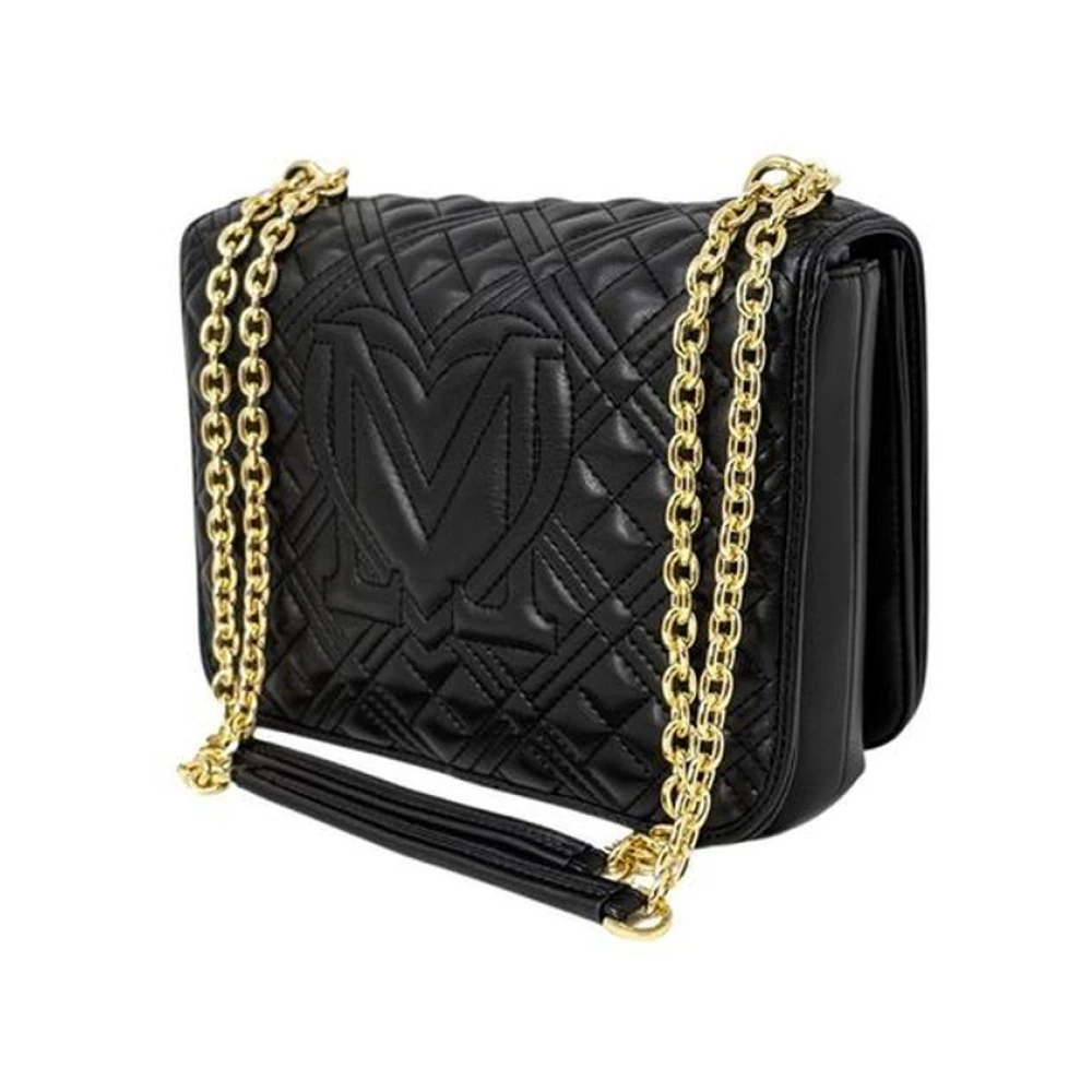 Love Moschino Gestructureerde polyurethaan handtas Herfst Winter collectie Black Dames