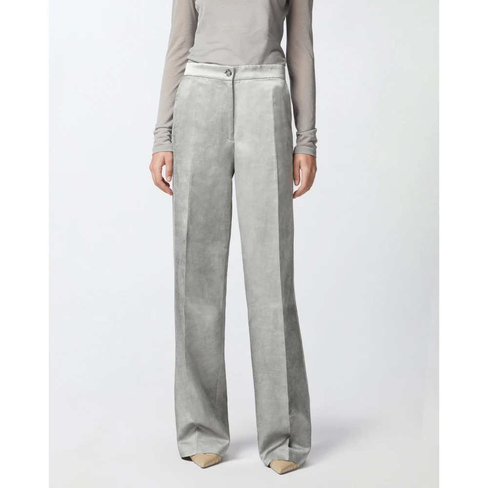 pinko Wijde Pijp Vlammen Broek Gray Dames