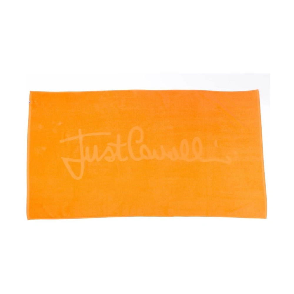 Just Cavalli Monocolore Logo Strandhanddoek Orange Heren