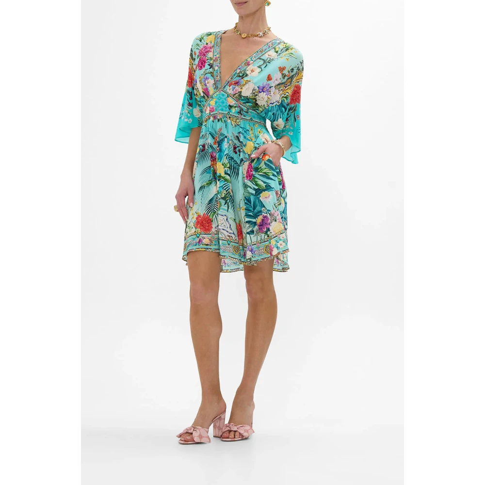 Camilla Zijden jurk Gardens of Queluz Multicolor Dames