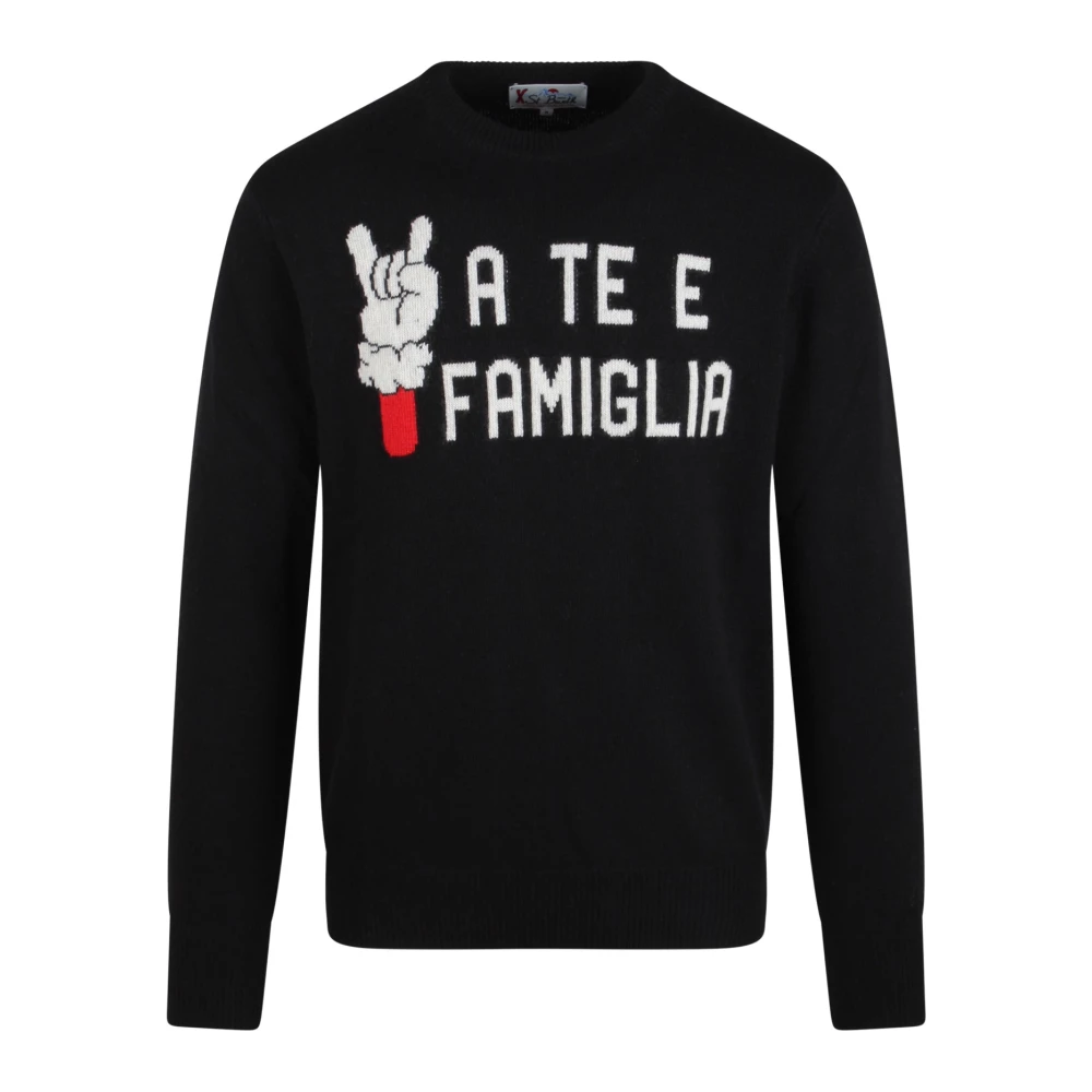 MC2 Saint Barth Familie Sweater met Stijlvol Ontwerp Black Heren