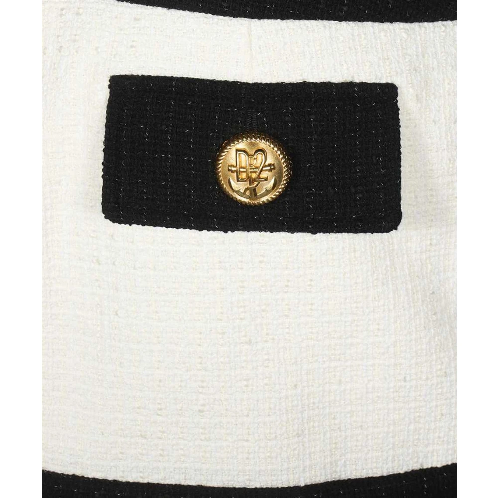 Dsquared2 Gebreide Mini-Rok met Knopen White Dames