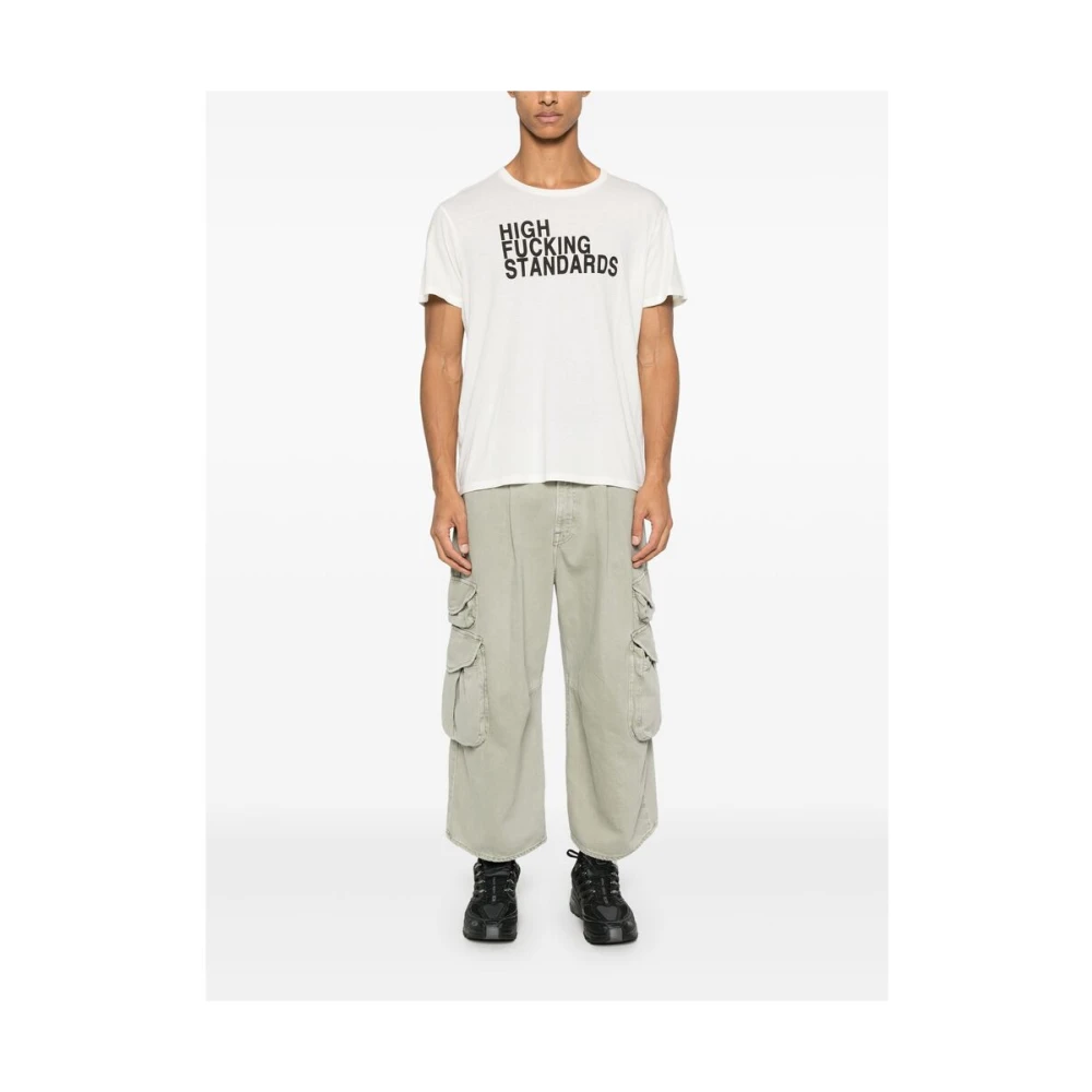 R13 Witte Crew Neck Korte Mouw T-shirt White Heren
