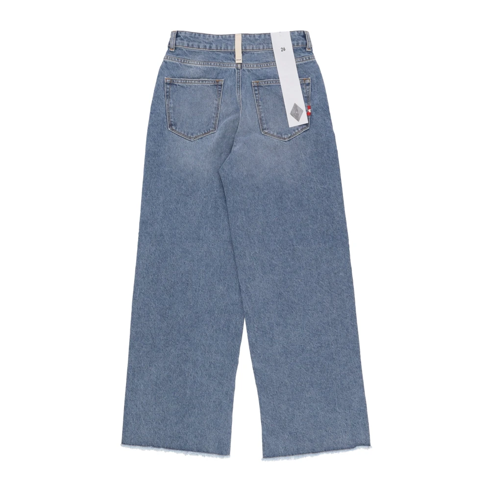 Amish Hoge Taille Wijde Pijp Jeans Blue Dames