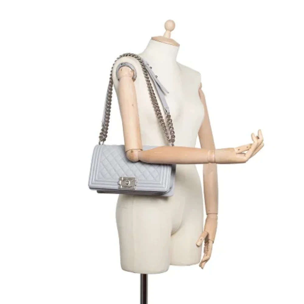 Chanel Vintage Pre-owned Leather chanel-bags Gray Dames