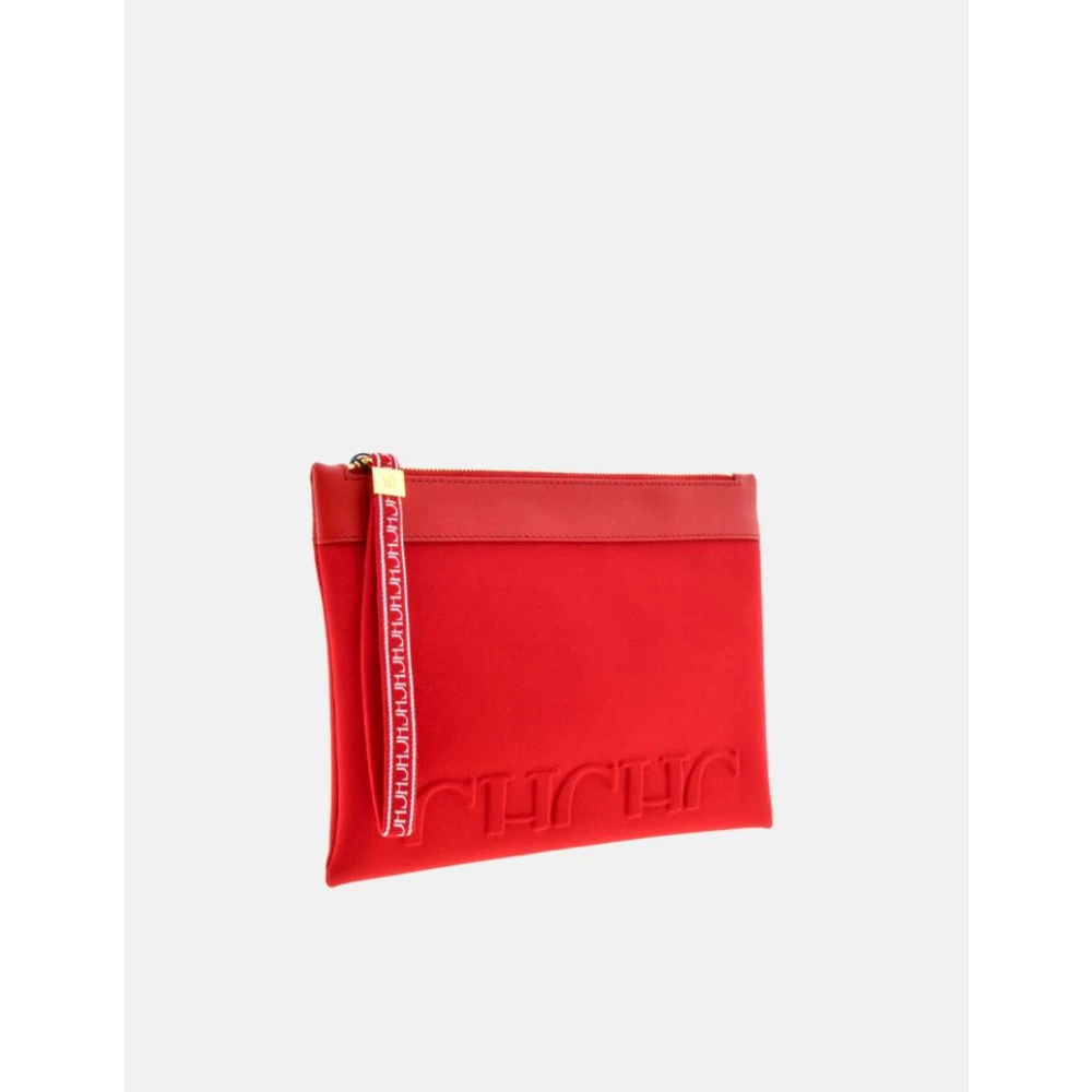 Carolina Herrera Rode Neopreen Insignia Pouch Red Dames