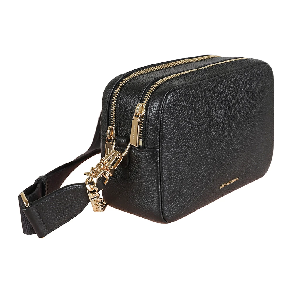 Michael Kors Zwarte leren crossbody cameratas Black Dames