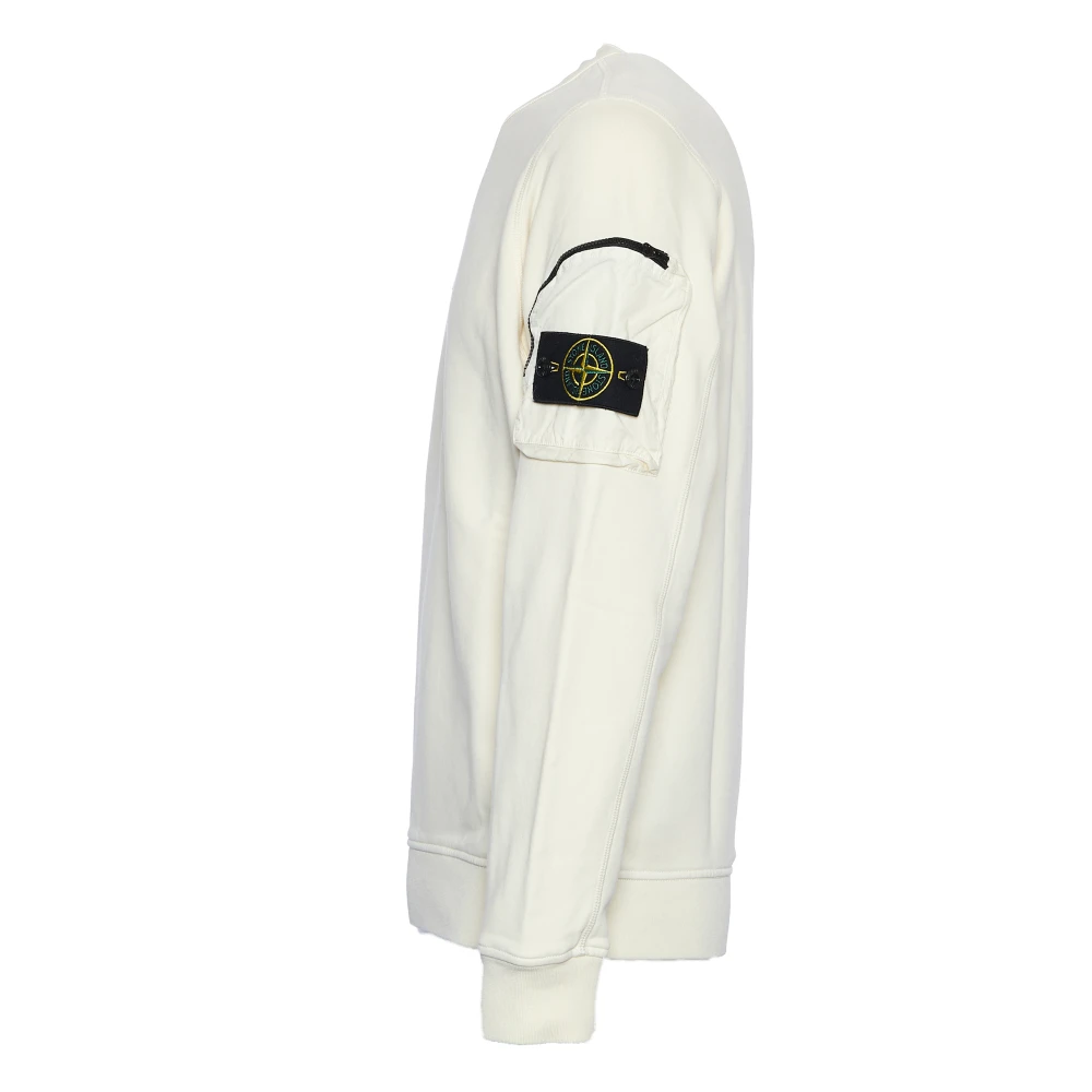 Stone Island Katoen Fleece Ritszak Sweatshirt Beige Heren
