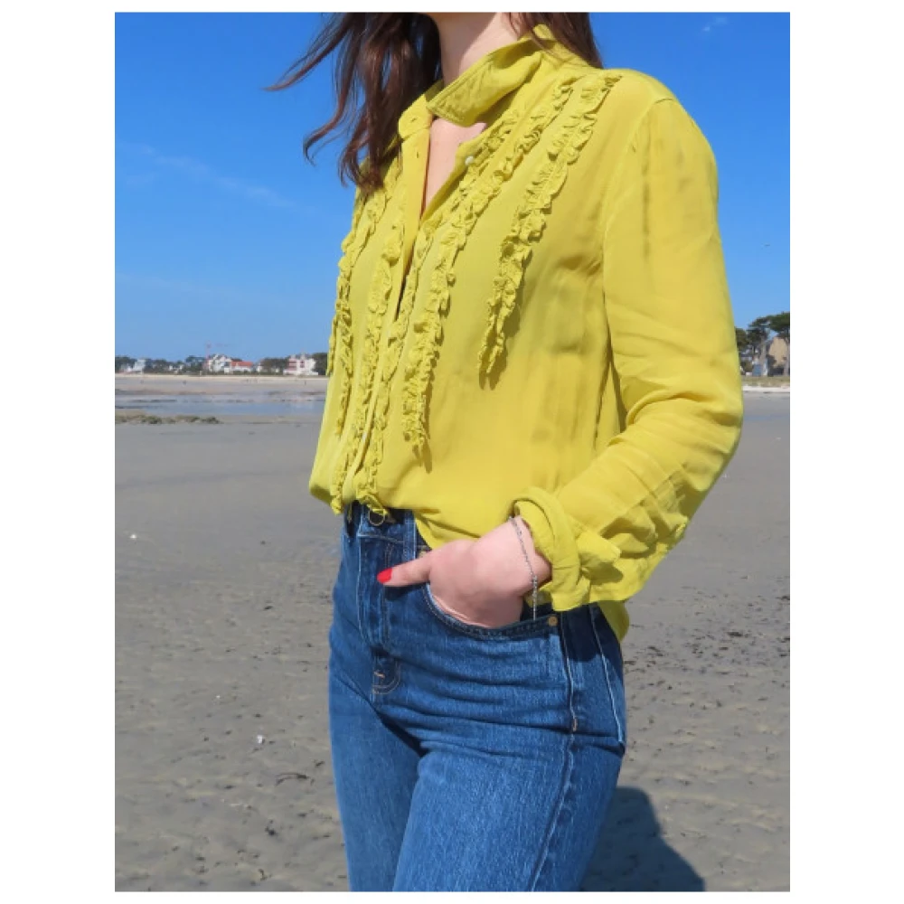 Mason's Nicole Gerimpelde Viscose Blouse Green Dames