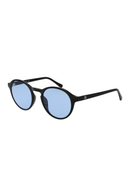 lunettes-de-soleil-noires-rondes-verres-bleus