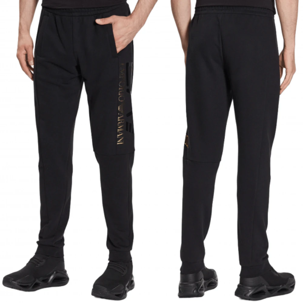 Emporio Armani EA7 Zwarte Joggingbroek met Unieke Stijl Black Heren