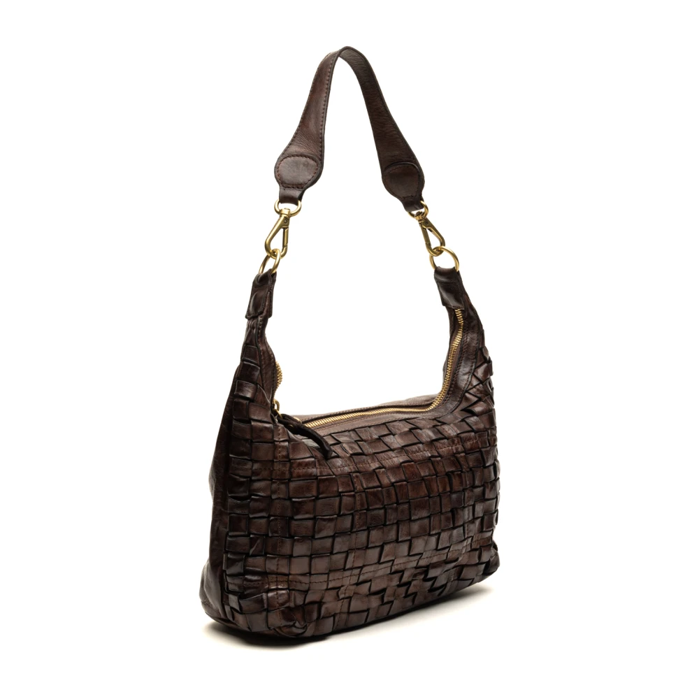Campomaggi Bruine Schoudertas met Decoratie Brown Dames